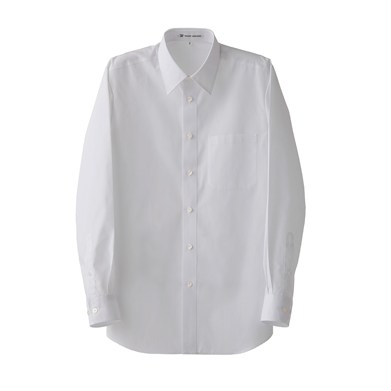 セブンユニフォーム シャツ　男女兼用　長袖 M　ホワイト CH4446-0　1枚（ご注文単位1枚）【直送品】