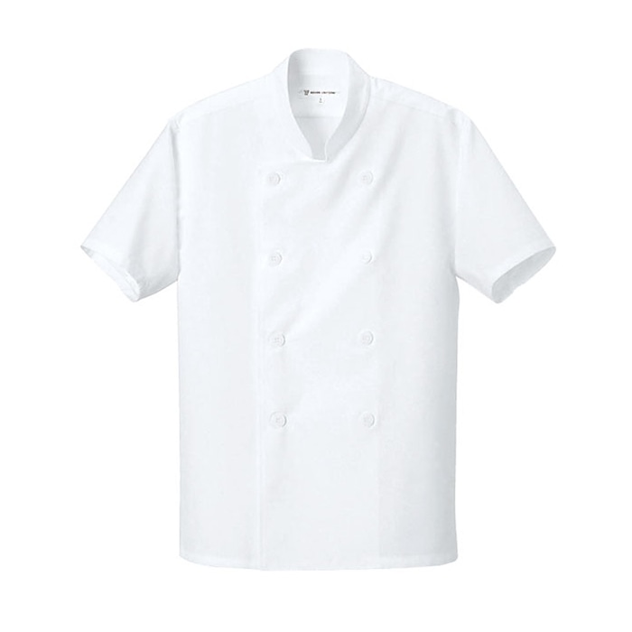 セブンユニフォーム コックシャツ 男女兼用 半袖 M ホワイト BA1148-0 1枚(ご注文単位1枚)【直送品】