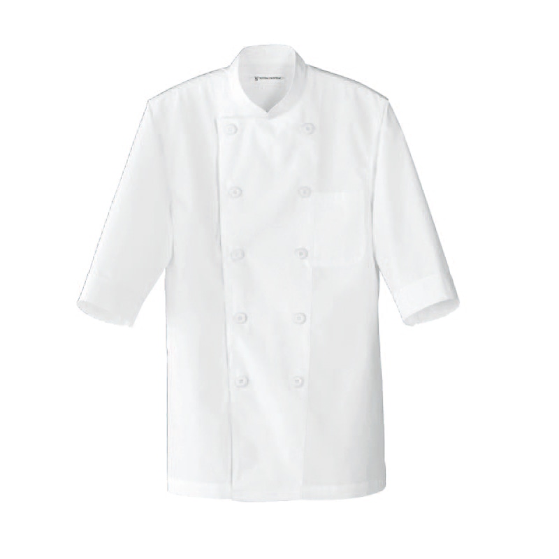 セブンユニフォーム 7分袖コックシャツ 男女兼用 4L ホワイト BA1217-0 1枚(ご注文単位1枚)【直送品】