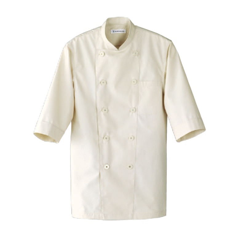 セブンユニフォーム 7分袖コックシャツ 男女兼用 6L ベージュ BA1217-6 1枚(ご注文単位1枚)【直送品】