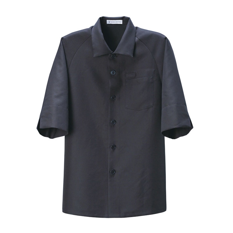 セブンユニフォーム 5分袖コート　男女兼用 S　ブラック BA1221-9　1枚（ご注文単位1枚）【直送品】