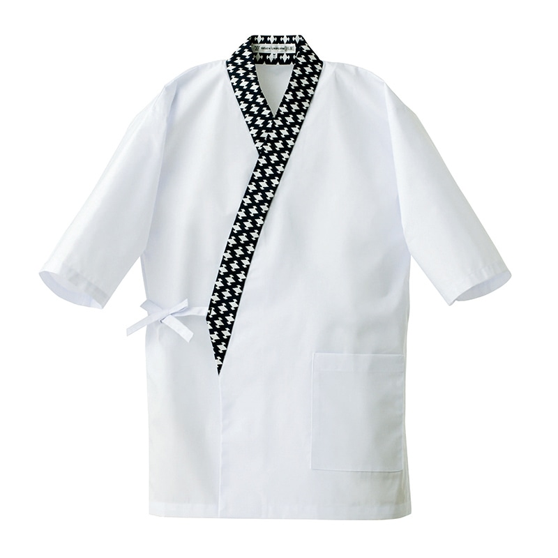 セブンユニフォーム 抗菌ハッピーコート　女性用　5分袖 M　白×松皮菱 BC1341-8　1枚（ご注文単位1枚）【直送品】