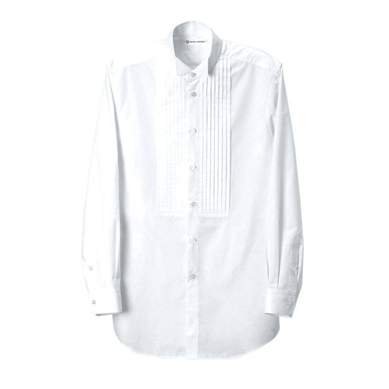 セブンユニフォーム ウィングカラーシャツ 蝶タイループ付 男性用 長袖 LL ホワイト CH1544-0 1枚(ご注文単位1枚)【直送品】