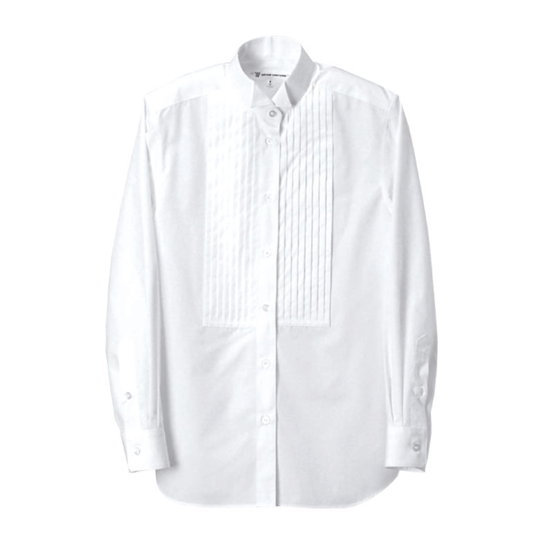 セブンユニフォーム ウィングカラーシャツ 蝶タイループ付 女性用 長袖 15号 ホワイト CH1545-0 1枚(ご注文単位1枚)【直送品】