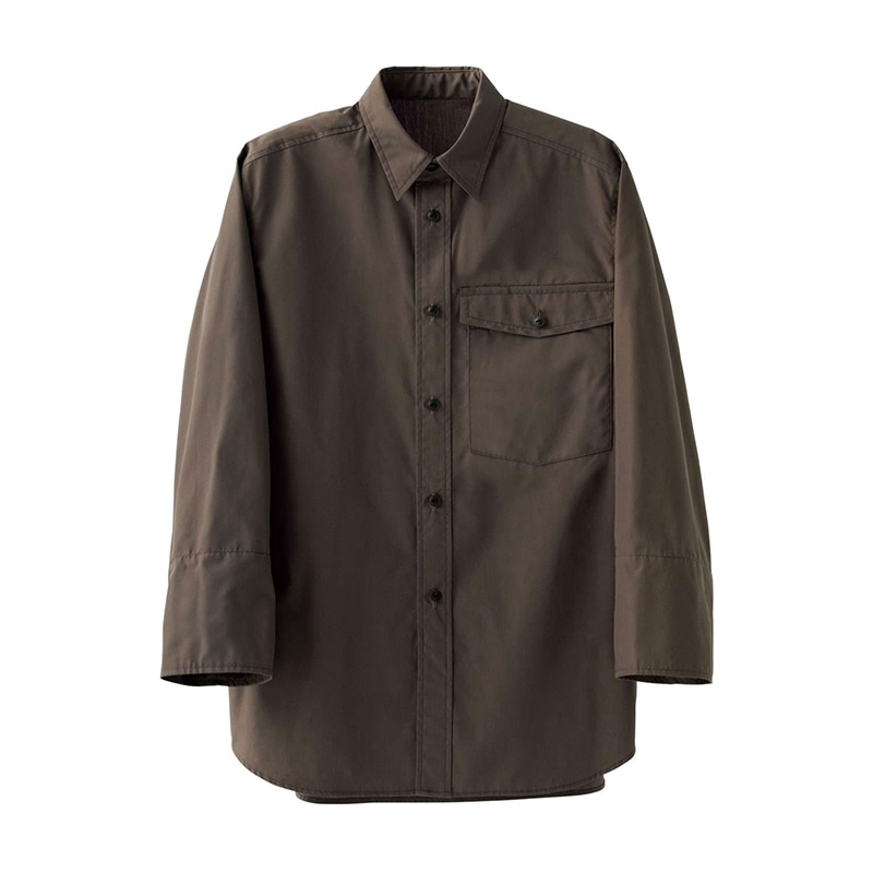 セブンユニフォーム 8分袖シャツ 袖口アンダーカバー付 男女兼用 SS ブラウン CH4471-6 1枚(ご注文単位1枚)【直送品】