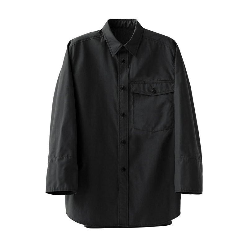 セブンユニフォーム 8分袖シャツ 袖口アンダーカバー付 男女兼用 M ブラック CH4471-9 1枚(ご注文単位1枚)【直送品】