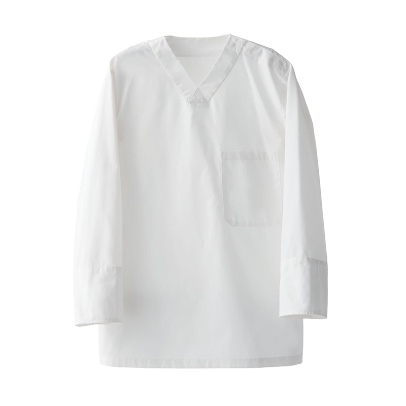 セブンユニフォーム 8分袖シャツ 袖口アンダーカバー付 男女兼用 M ホワイト CH4472-0 1枚(ご注文単位1枚)【直送品】