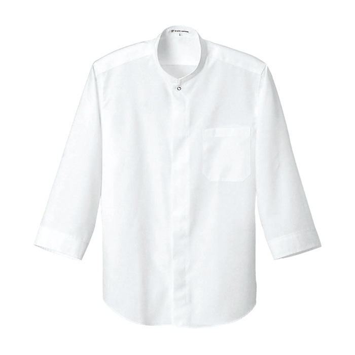 セブンユニフォーム スタンドカラーシャツ　男女兼用　7分袖 5L　ホワイト CH1589-0　1枚（ご注文単位1枚）【直送品】