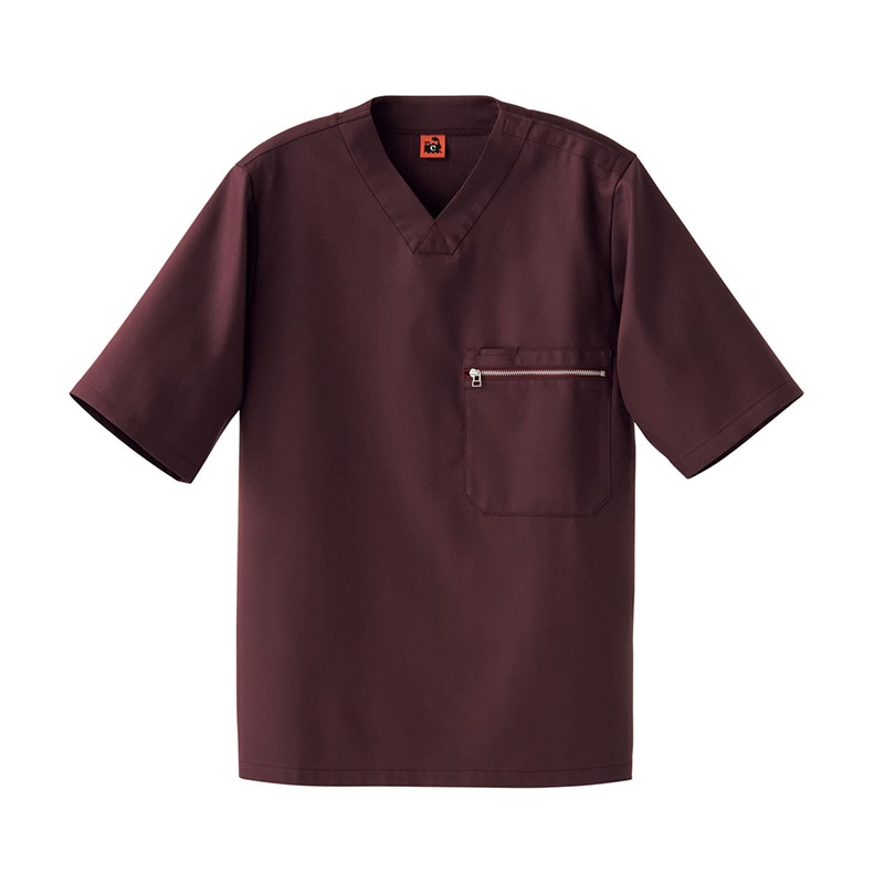 セブンユニフォーム コート 男女兼用 5分袖 S ワイン QA7368-2 1枚(ご注文単位1枚)【直送品】