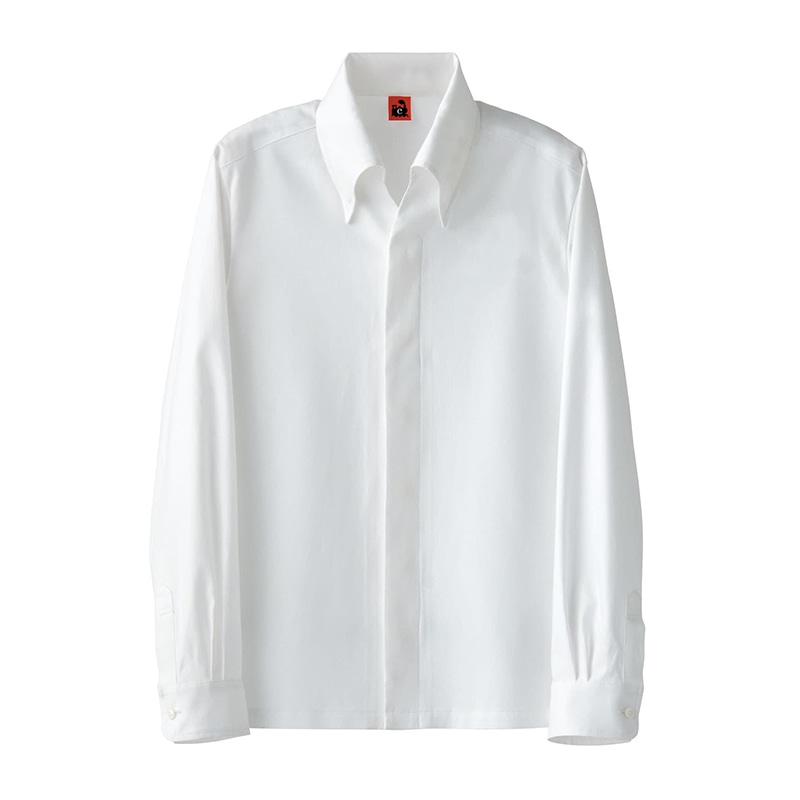 セブンユニフォーム シャツコート　男女兼用　長袖 L　ホワイト QA7370-0　1枚（ご注文単位1枚）【直送品】