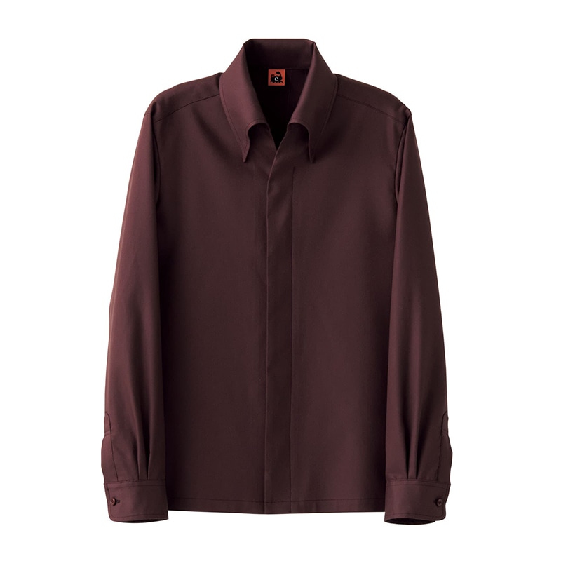 セブンユニフォーム シャツコート　男女兼用　長袖 M　ワイン QA7370-2　1枚（ご注文単位1枚）【直送品】