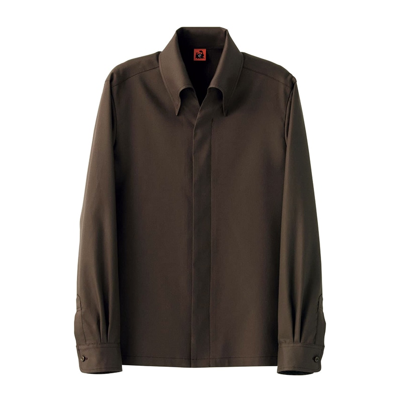 セブンユニフォーム シャツコート 男女兼用 長袖 L ブラウン QA7370-6 1枚(ご注文単位1枚)【直送品】