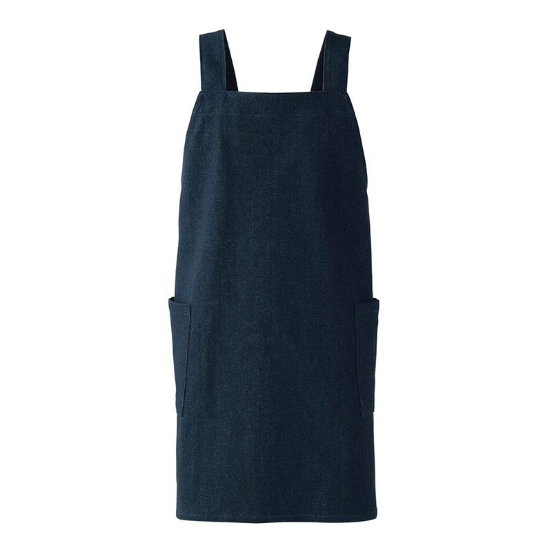 セブンユニフォーム 胸当エプロン フリーサイズ　インディゴ QT7376-1　1枚（ご注文単位1枚）【直送品】