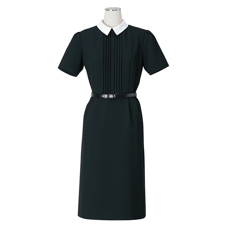 セブンユニフォーム ワンピース　ベルト付・替衿付 7号　ブラック CP2040-9　1枚（ご注文単位1枚）【直送品】