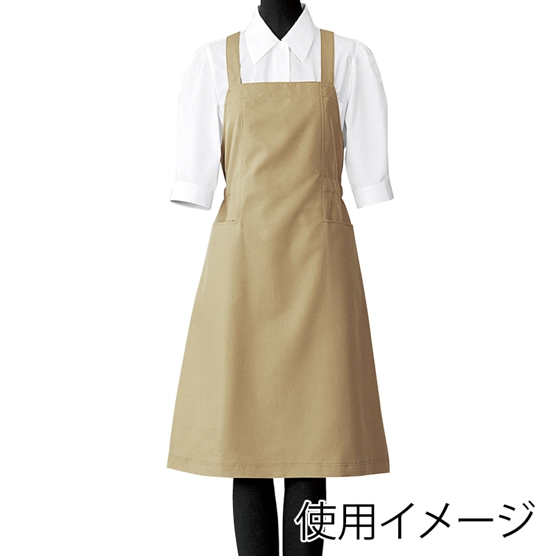 セブンユニフォーム エプロンドレス L　ベージュ CS2322-6　1枚（ご注文単位1枚）【直送品】