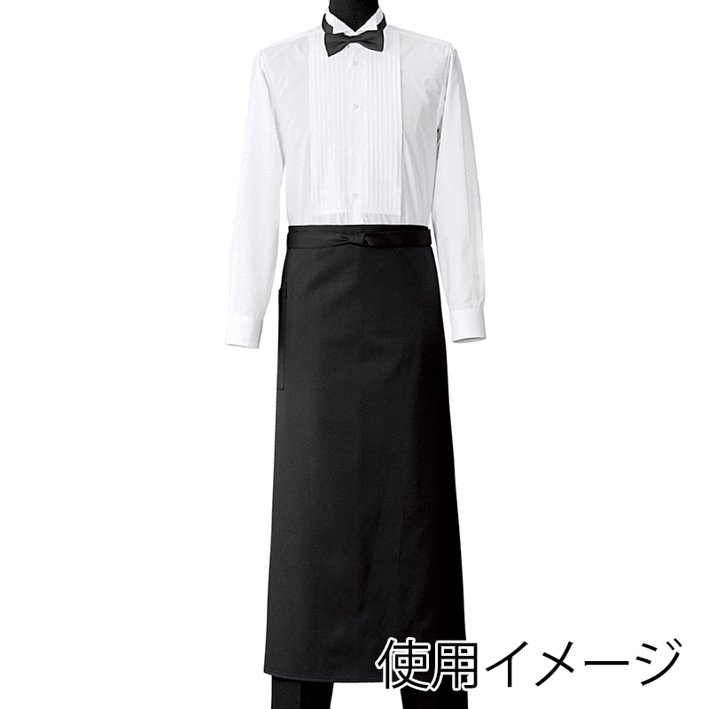 セブンユニフォーム ソムリエエプロン 男女兼用 フリーサイズ ブラック CT2497-9 1枚(ご注文単位1枚)【直送品】