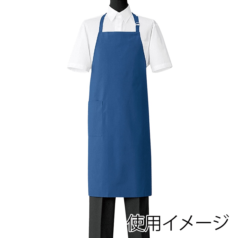 セブンユニフォーム 胸当エプロン　男女兼用 フリーサイズ　ブルー CT2503-1　1枚（ご注文単位1枚）【直送品】