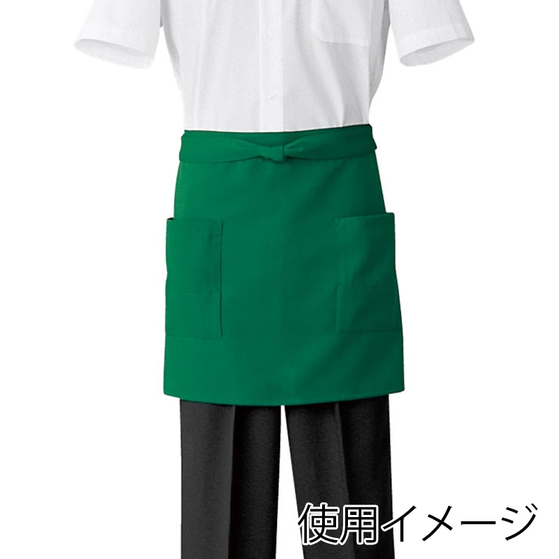 セブンユニフォーム エプロン　男女兼用 フリーサイズ　グリーン CT2523-4　1枚（ご注文単位1枚）【直送品】