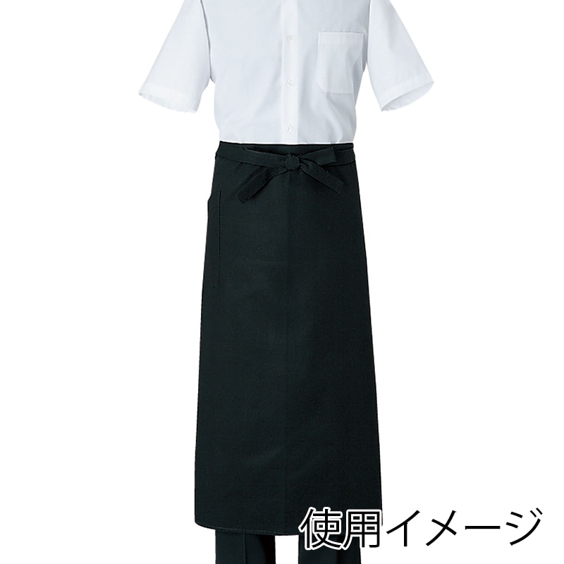 セブンユニフォーム ソムリエエプロン 男女兼用 フリーサイズ ブラック CT2524-9 1枚(ご注文単位1枚)【直送品】