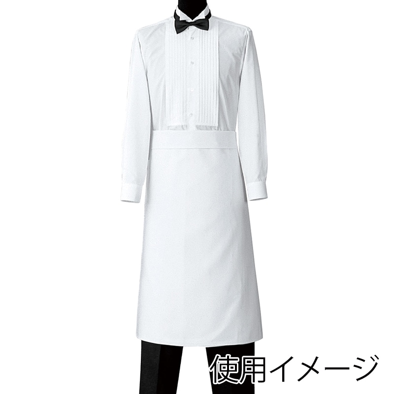 セブンユニフォーム ロングエプロン 男女兼用 フリーサイズ ホワイト CT2526-0 1枚(ご注文単位1枚)【直送品】