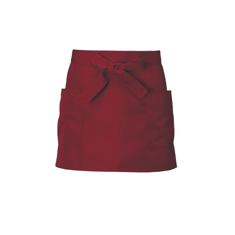 セブンユニフォーム ショートエプロン　男女兼用 フリーサイズ　エンジ CT2567-2　1枚（ご注文単位1枚）【直送品】