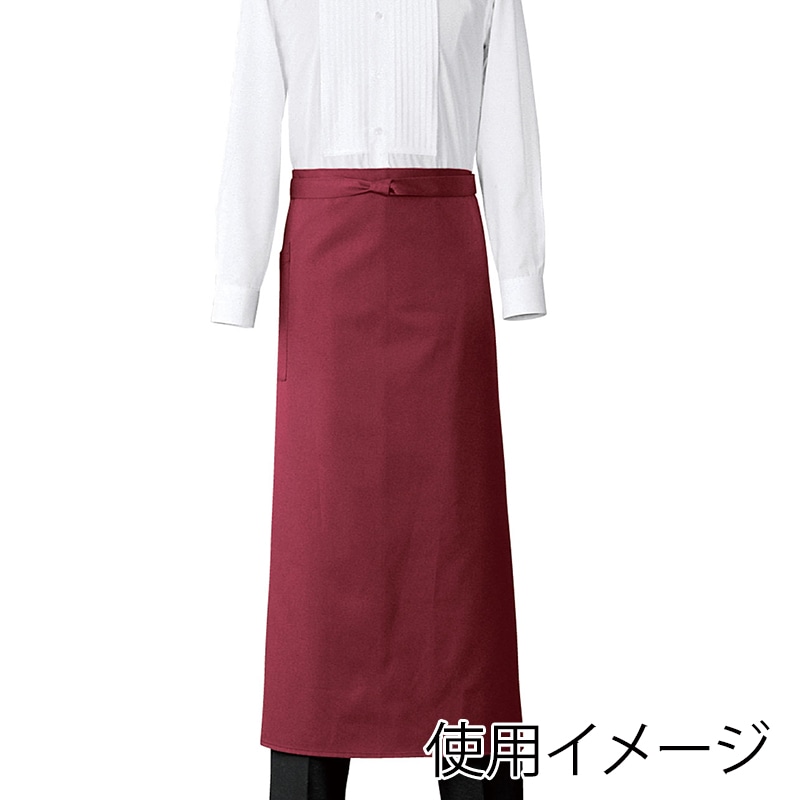 セブンユニフォーム ソムリエエプロン 男女兼用 フリーサイズ エンジ CT2569-2 1枚(ご注文単位1枚)【直送品】