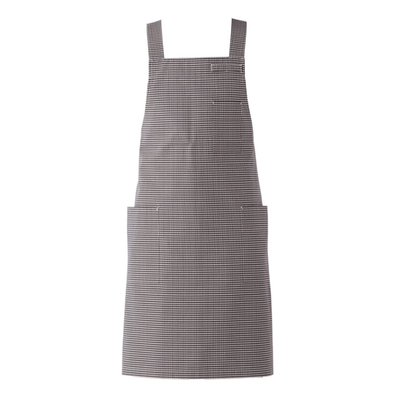 セブンユニフォーム 胸当エプロン 男女兼用 M ホワイト×ブラウン CT2572-6 1枚(ご注文単位1枚)【直送品】