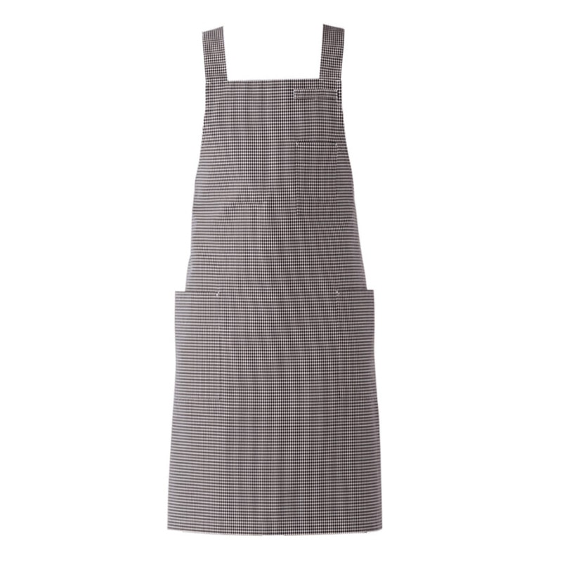 セブンユニフォーム 胸当エプロン 男女兼用 L ホワイト×ブラウン CT2572-6 1枚(ご注文単位1枚)【直送品】