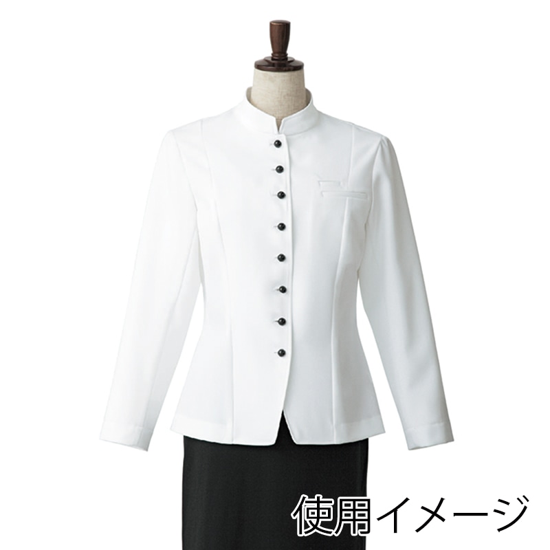 セブンユニフォーム コート 女性用 長袖 11号 ホワイト DA2615-0 1枚(ご注文単位1枚)【直送品】