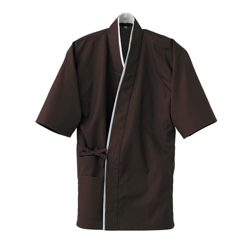 セブンユニフォーム 作務衣 上衣 男女兼用 SS 茶 EA3061-7 1枚(ご注文単位1枚)【直送品】