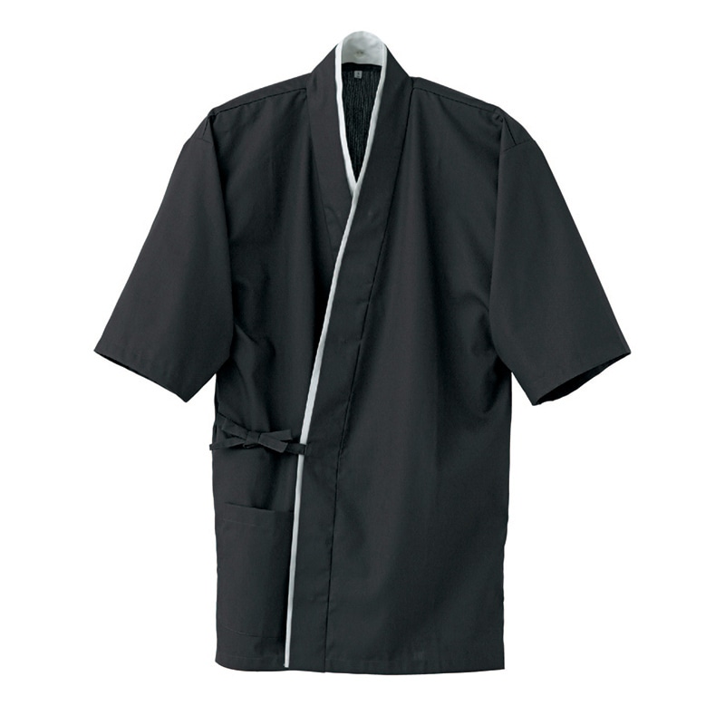 セブンユニフォーム 作務衣 上衣 男女兼用 3L 墨黒 EA3061-8 1枚(ご注文単位1枚)【直送品】