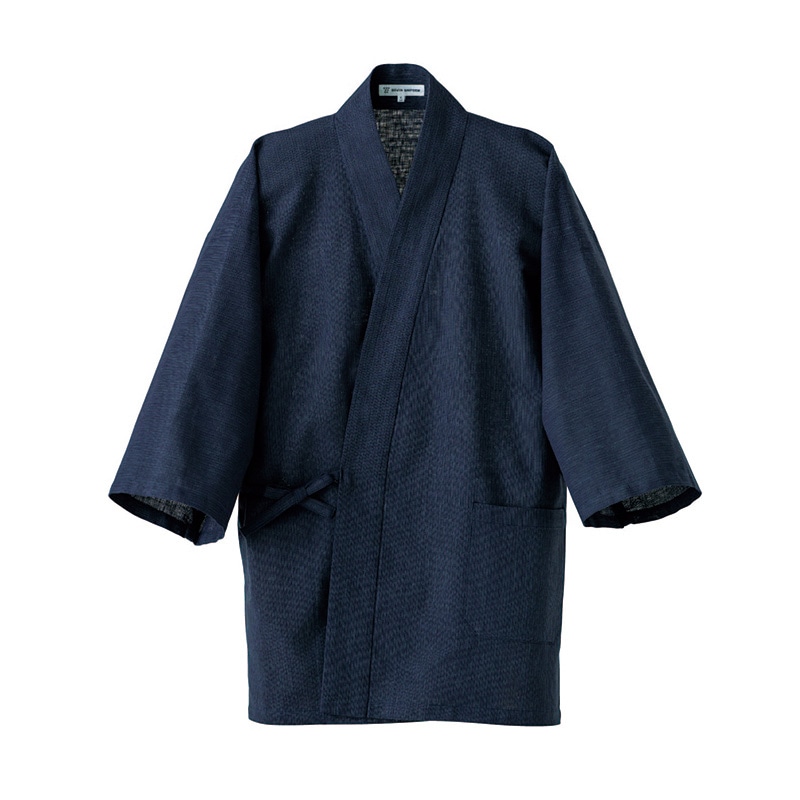 セブンユニフォーム 作務衣 上衣 男性用 M 藍 EC3111-2 1枚(ご注文単位1枚)【直送品】