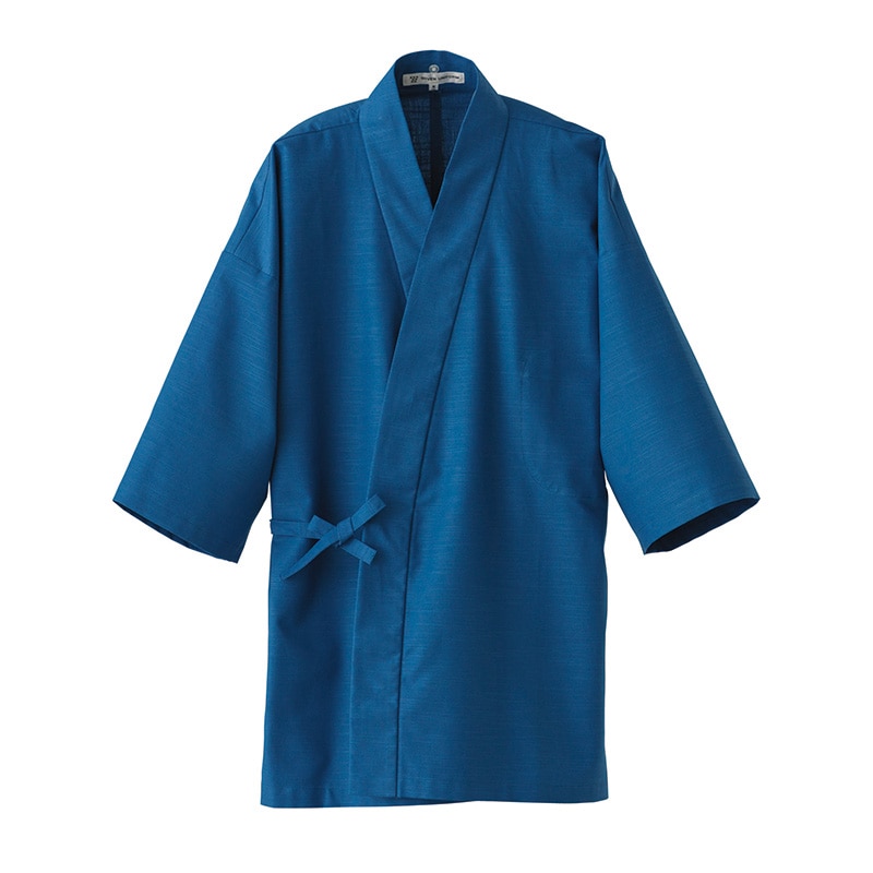 セブンユニフォーム 作務衣　上衣　男女兼用　替衿別 L　青 EC3126-1　1枚（ご注文単位1枚）【直送品】