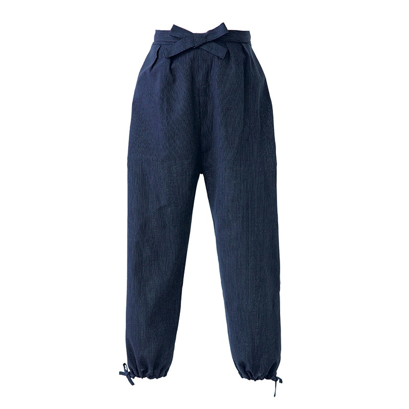 セブンユニフォーム 作務衣パンツ 男女兼用 L 藍 EL3380-2 1枚(ご注文単位1枚)【直送品】