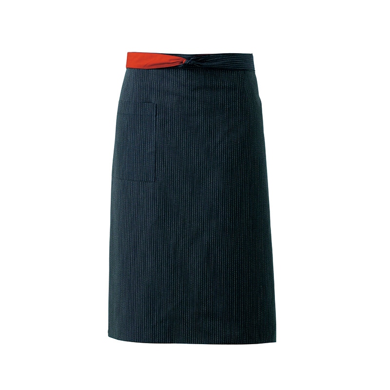 セブンユニフォーム リバーシブルエプロン　男女兼用 フリーサイズ　藍ストライプ×朱 ET3478-1　1枚（ご注文単位1枚）【直送品】