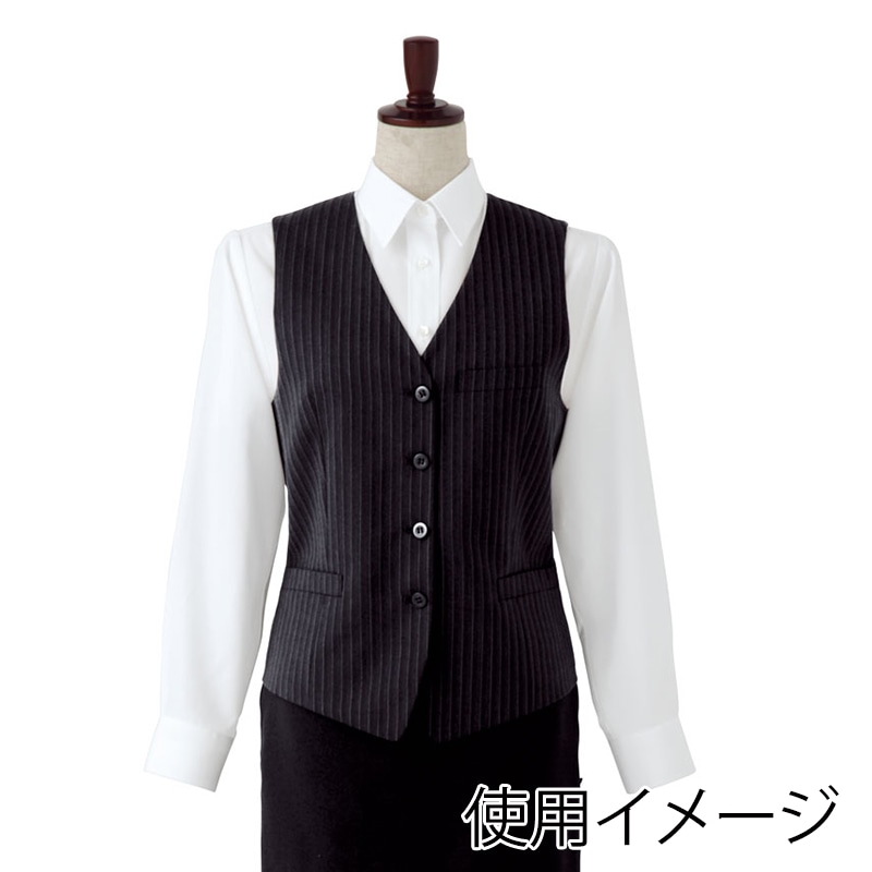 セブンユニフォーム ベスト　女性用 9号　グレー×ブラック CJ4311-8　1枚（ご注文単位1枚）【直送品】