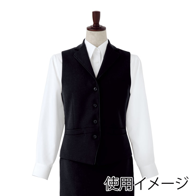 セブンユニフォーム ベスト　女性用 9号　ブラック CJ4313-9　1枚（ご注文単位1枚）【直送品】