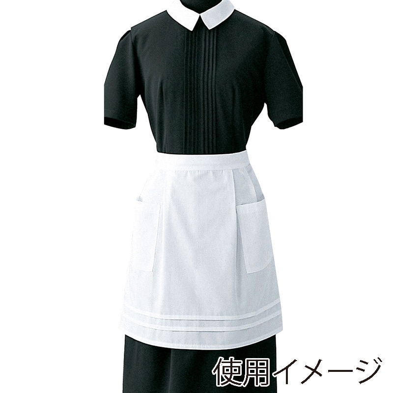 セブンユニフォーム サロンエプロン　女性用 レギュラー　ホワイト JT4523-0　1枚（ご注文単位1枚）【直送品】