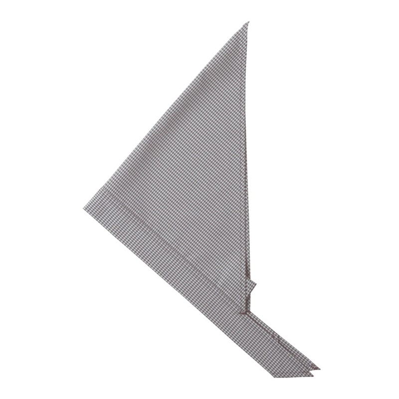 セブンユニフォーム ループ付三角巾 フリーサイズ ホワイト×ブラウン JY4729-6 1枚(ご注文単位1枚)【直送品】