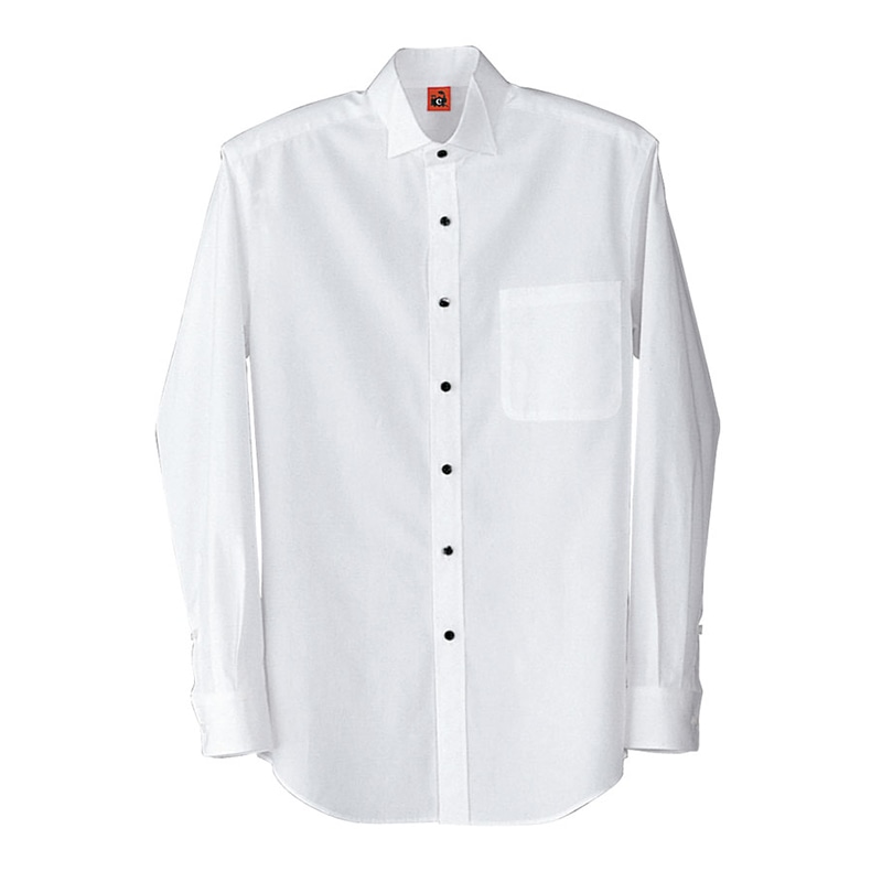 セブンユニフォーム ウイングカラーシャツ 蝶タイループ付 男女兼用 長袖 LL ホワイト QH7310-0 1枚(ご注文単位1枚)【直送品】