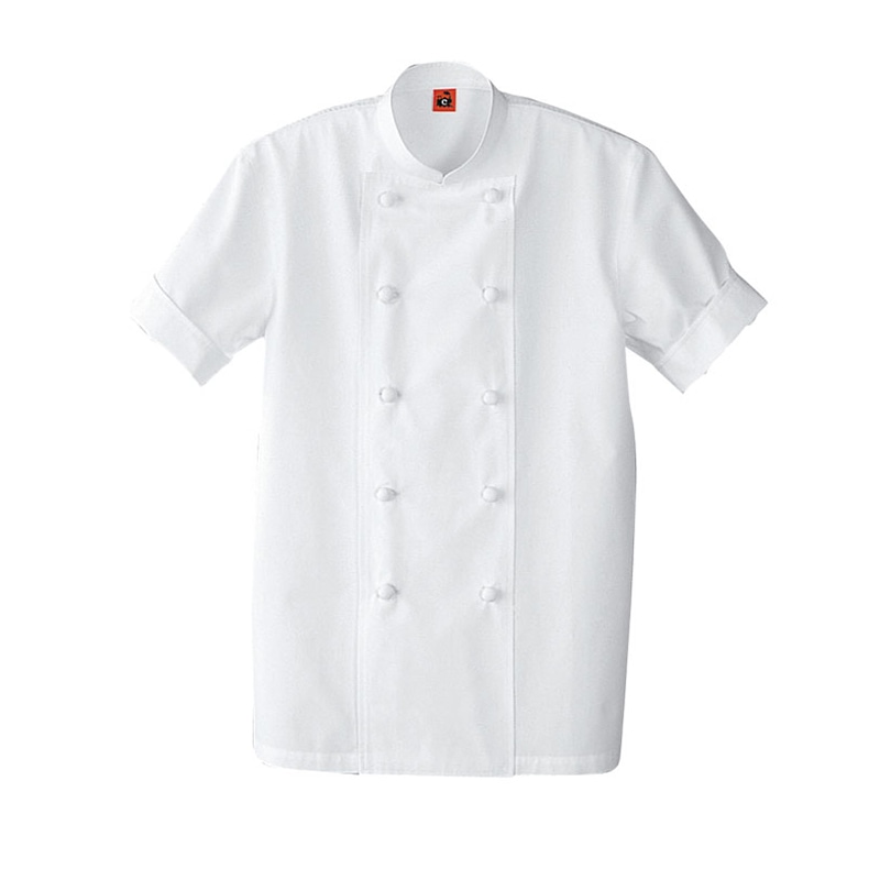 セブンユニフォーム コックコート 男女兼用 半袖 4L ホワイト QA7340-0 1枚(ご注文単位1枚)【直送品】