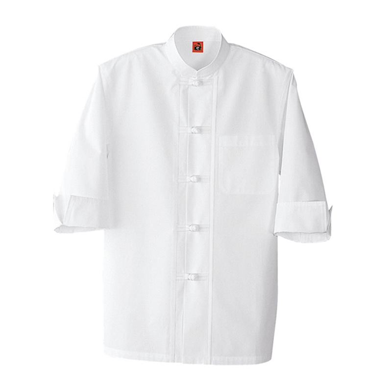 セブンユニフォーム コート 男女兼用 5分袖 L ホワイト QA7342-0 1枚(ご注文単位1枚)【直送品】