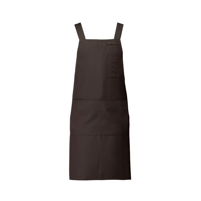 セブンユニフォーム 胸当エプロン 男女兼用 L ブラウン CT2577-6 1枚(ご注文単位1枚)【直送品】