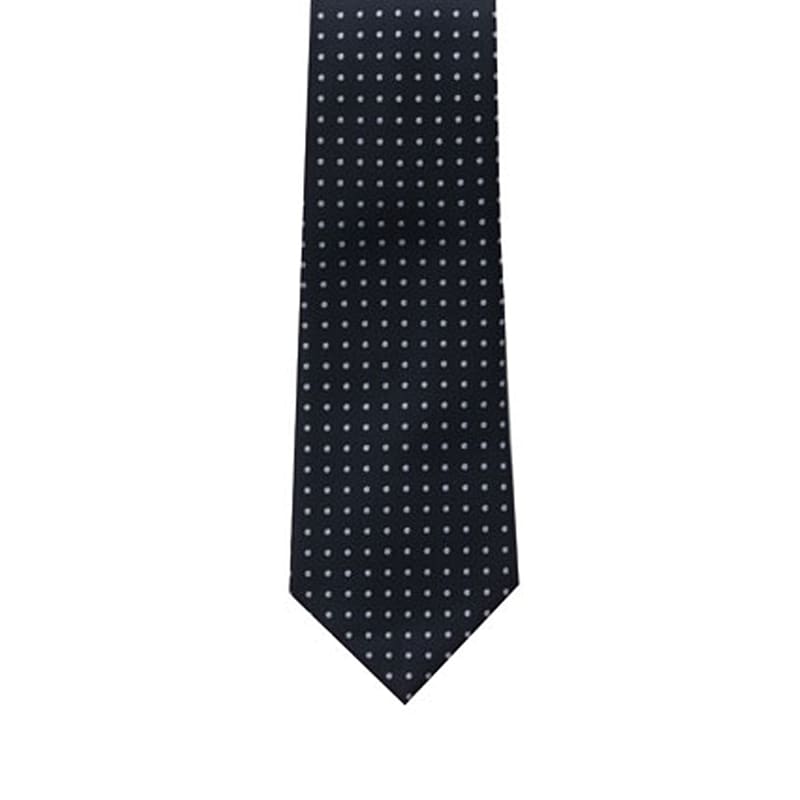 セブンユニフォーム ネクタイ フリーサイズ　水玉ブラック×シルバー JX4663-9　1枚（ご注文単位1枚）【直送品】