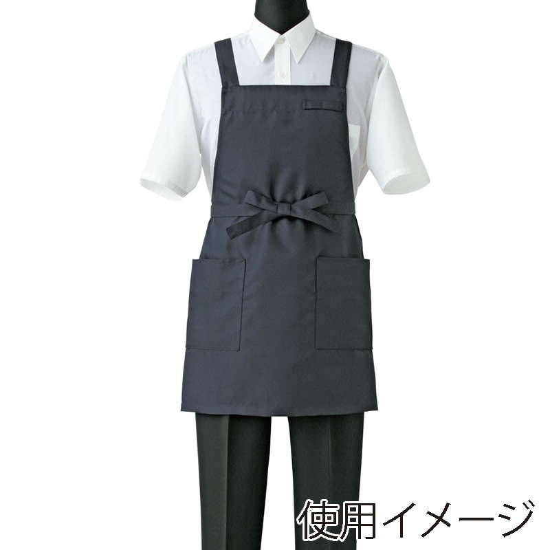 セブンユニフォーム 胸当エプロン 男女兼用 フリーサイズ ネイビー CT2398-1 1枚(ご注文単位1枚)【直送品】