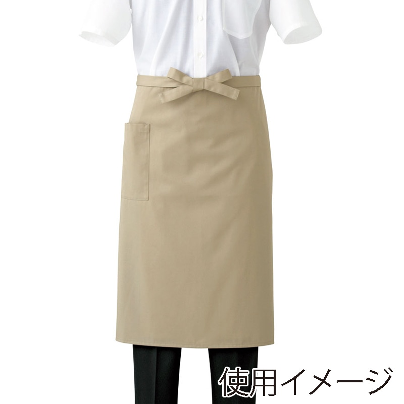 セブンユニフォーム ナノミドルエプロン 男女兼用 フリーサイズ ベージュ CT2579-7 1枚(ご注文単位1枚)【直送品】