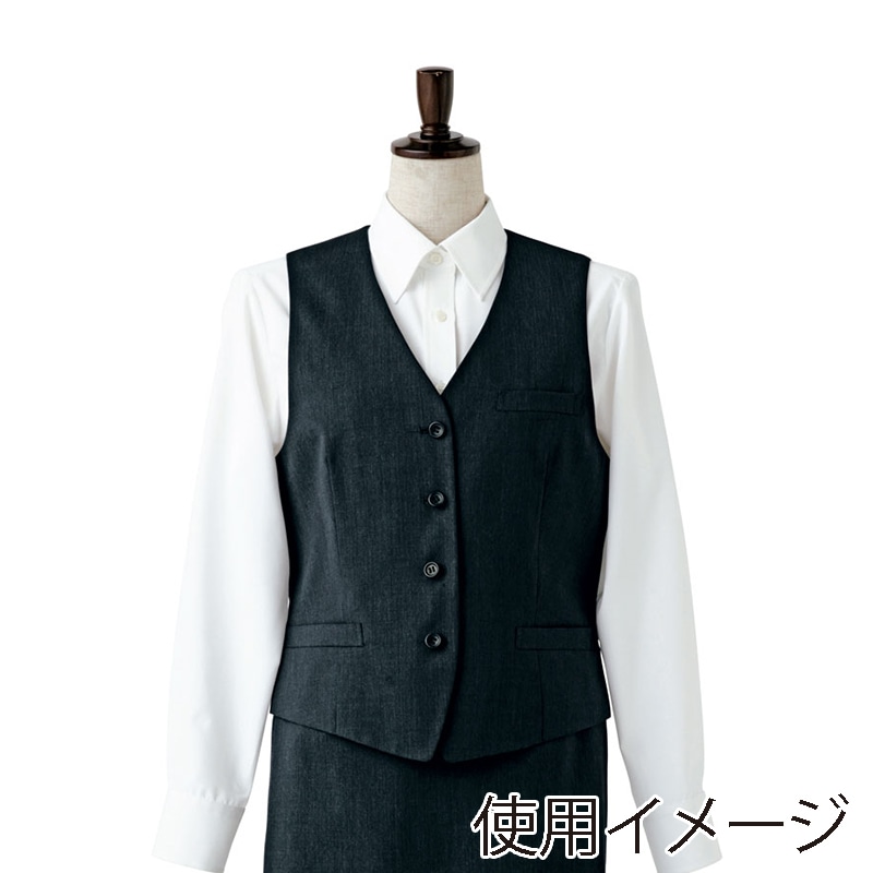 セブンユニフォーム ベスト　女性用 7号　グレー CJ4318-8　1枚（ご注文単位1枚）【直送品】