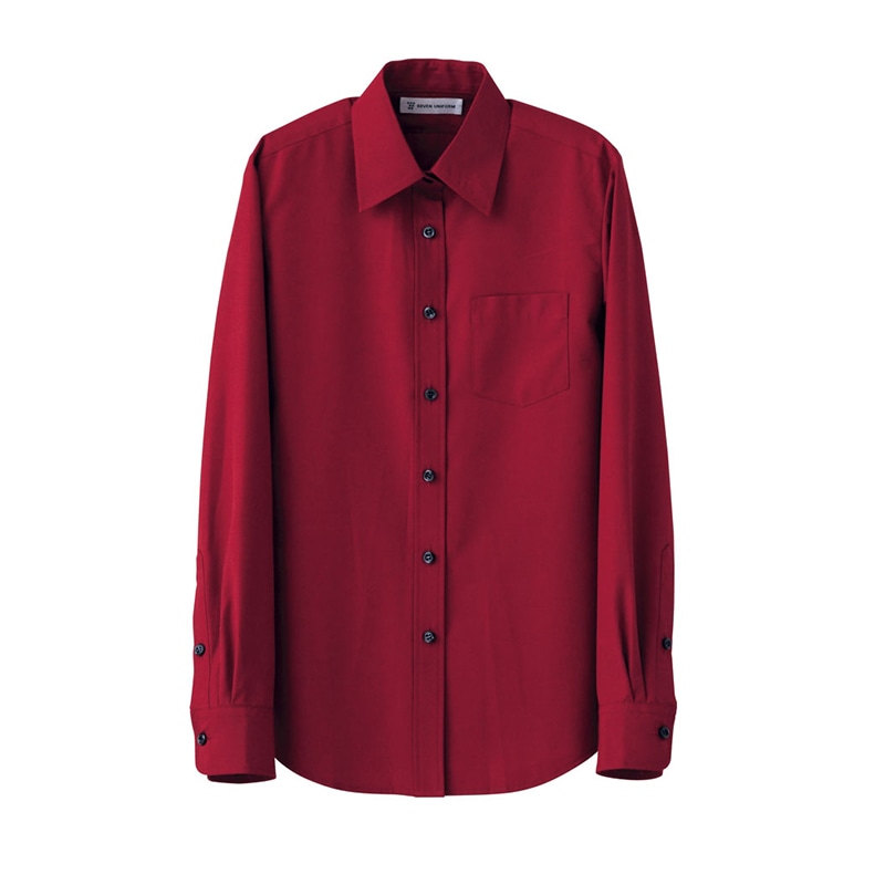 セブンユニフォーム シャツ 女性用 長袖 13号 エンジ CH4417-2 1枚(ご注文単位1枚)【直送品】