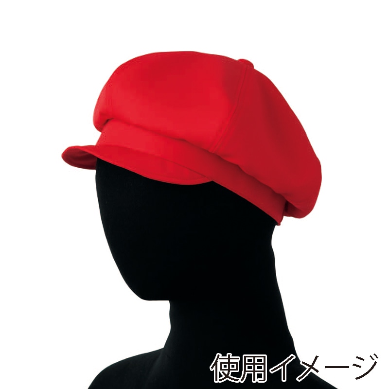 セブンユニフォーム キャスケット 男女兼用 後ゴム入 フリーサイズ レッド JW4659-0 1個(ご注文単位1個)【直送品】