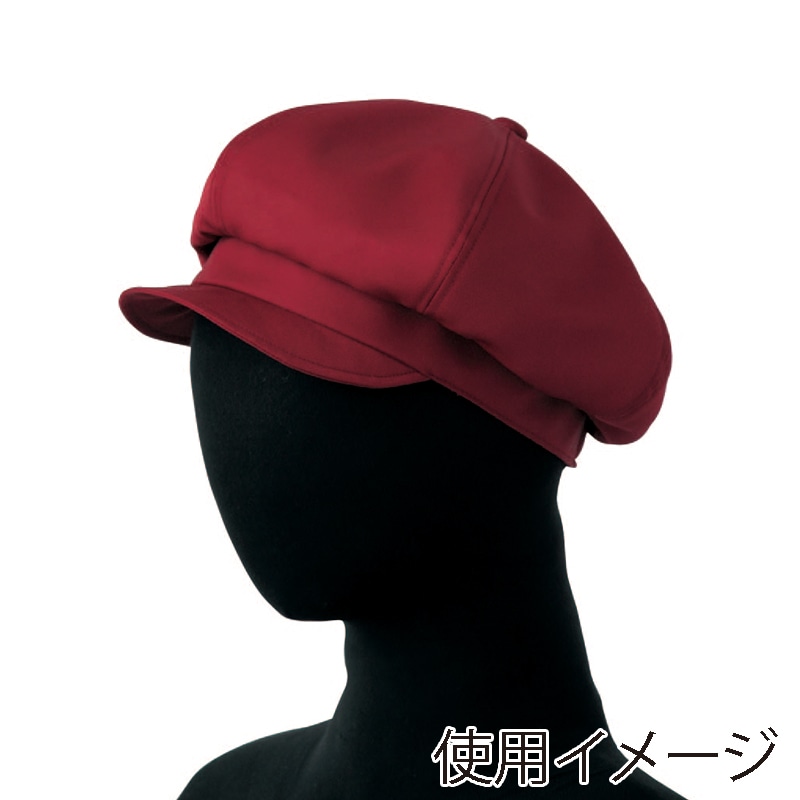 セブンユニフォーム キャスケット 男女兼用 後ゴム入 フリーサイズ エンジ JW4659-2 1個(ご注文単位1個)【直送品】